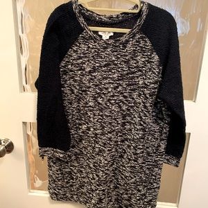 Lucky Lotus navy and white knit top.